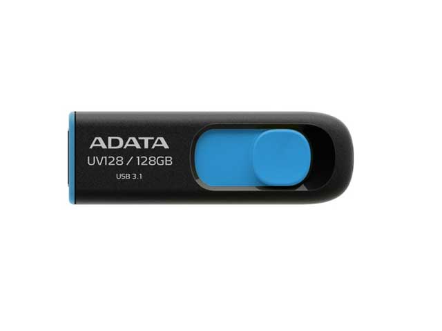 PENDRIVE UV128 16GB BLACK + BLUE ADATA (RETRAIBLE)          