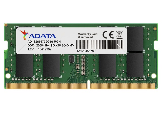 MEMORIA ADATA DDR4 SO-DIMM 4GB/2666 MHZ AD4S2666W4G19-S     