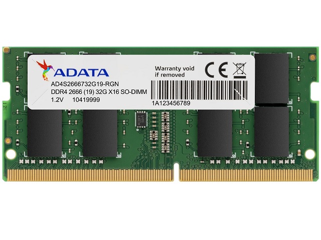 MEMORIA ADATA DDR4 SO-DIMM 4GB/2666 MHZ AD4S26664G19-SGN    