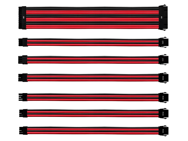 EXTENSION DE CABLE FUENTE RED-BLACK 1xMB/2xCPU/4xPCIE       